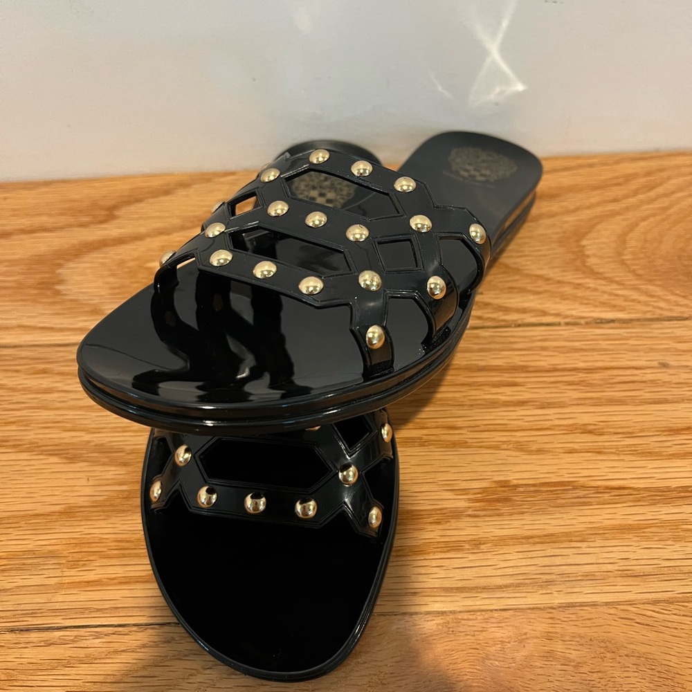 Black Studded Women's Slide Sandals